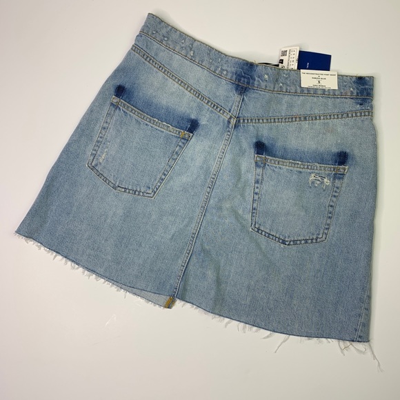 Zara Reconstructed Pant Denim Skirt Sz S Plus C-32 - Picture 6 of 8